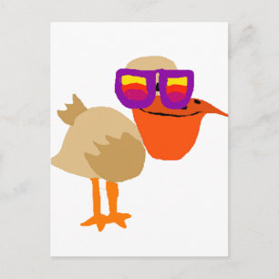 Lönsam Funky Pelican Wearing Sunglasses Art Vykort
