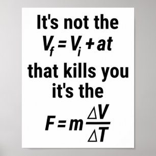 Lönsam fysik T Shirt med ett fall och tvinga Equat Poster
