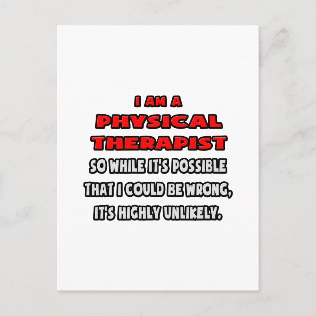 Lönsam fysisk terapi ... Mycket osannolikt Vykort (Framsida)