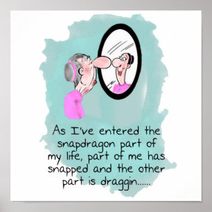 Lönsam gammal kvinna i Tittar glas Poster