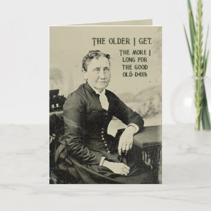 Lönsam gammal kvinnlig Porträtt för äldre födelsed Kort