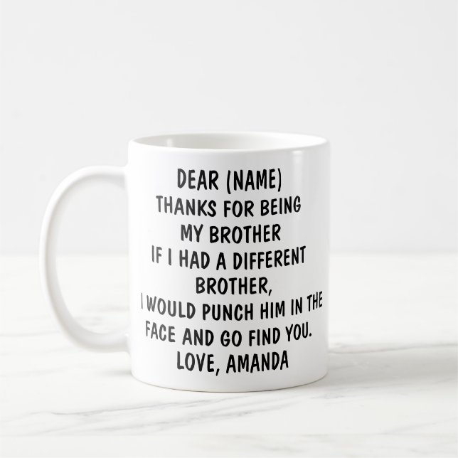 Lönsam gåva till broder | Personlig Brother Kaffemugg (Vänster)