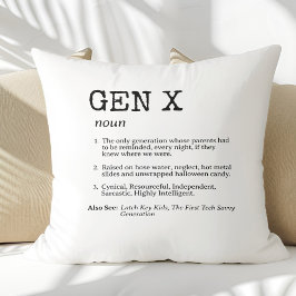 Lönsam Gen X Definition Black Typography Kudde