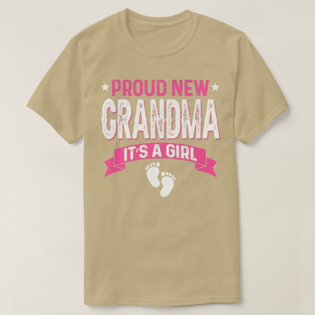 Lönsam Gender för familjen Reveal Proud New Grandm T Shirt (Design framsida)