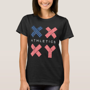 Lönsam Gender Genetic American Flagga Xx Xy Athlet T Shirt