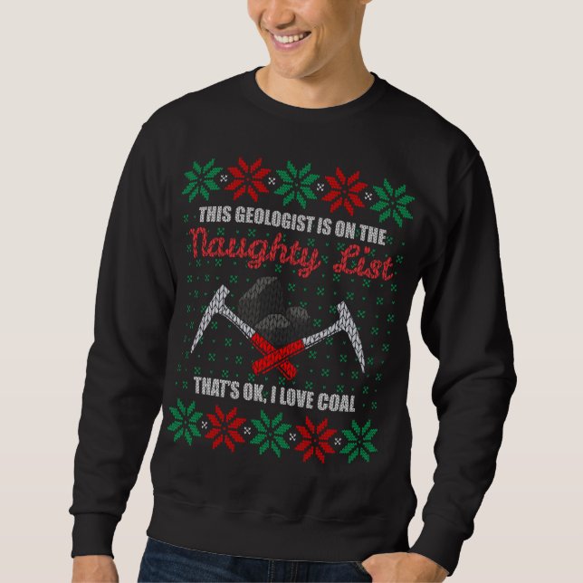 Lönsam geolog Geologi Ugly jul Sweater Nau Lång Ärmad Tröja (Framsida)