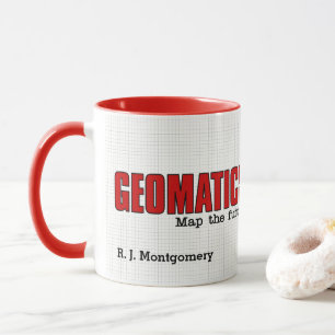 Lönsam Geomatics Ingenjör Karta med Namn Mugg