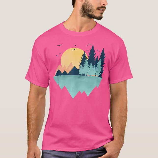 Lönsam geometrisk bergsgeometri Abstrakt utomhus T Shirt (Framsida)