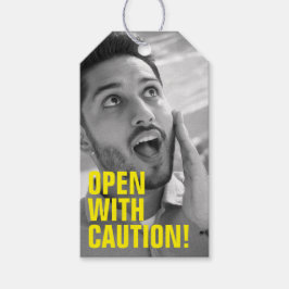 Lönsam Gift-märkre med svart och vit Ansikte-foto Presentetikett