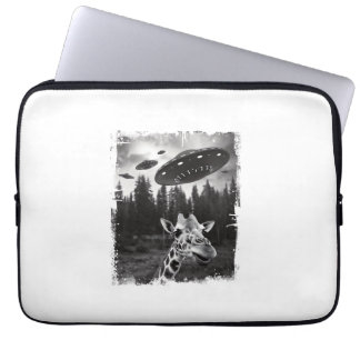 Lönsam Giraffe UFO Zoo Animal Konstig Meme Graphic Laptop Fodral