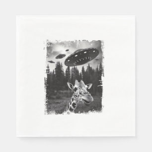 Lönsam Giraffe UFO Zoo Animal Konstig Meme Graphic Pappersservett