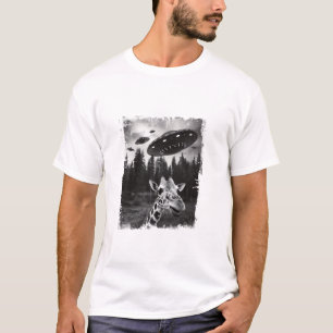 Lönsam Giraffe UFO Zoo Animal Konstig Meme Graphic T Shirt