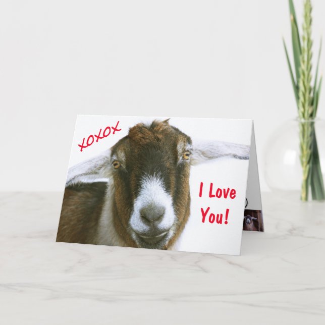 Lönsam Goat Valentindag Helgkort (Framsida)