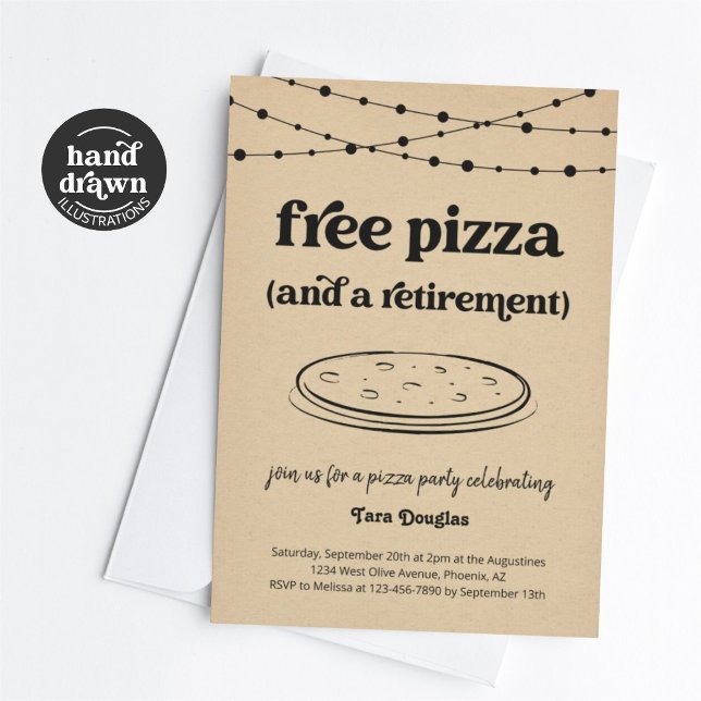 Lönsam gratis inbjudan till Pizza & ett Pension-pa (Skapare uppladdad)