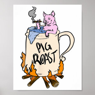 Lönsam Gris-roast i en Beer Stein Gift Poster