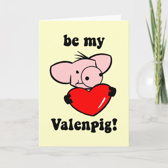 Lönsam gris Valentindag Helgkort (Framsida)