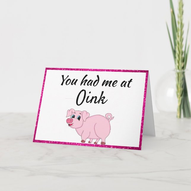 Lönsam Gris Valentindag Helgkort (Framsida)