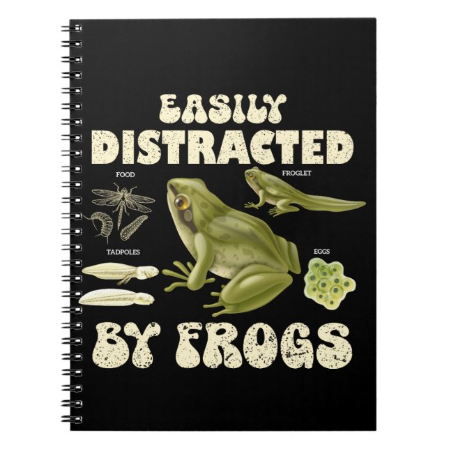 Lönsam groda Älskare som lätt distraherats av grod Anteckningsbok (Framsidan)