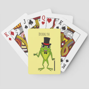 Lönsam groda med top hat tecknad casinokort