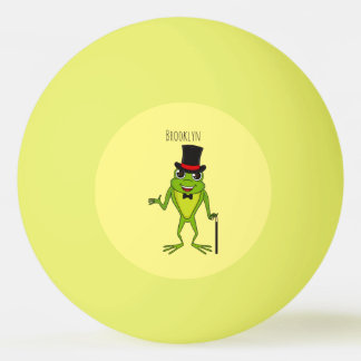 Lönsam groda med top hat tecknad pingisboll