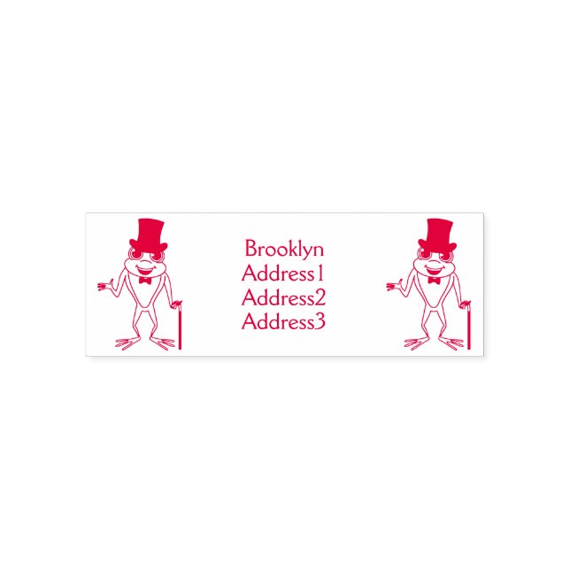 Lönsam groda med top hat tecknad självfärgande stämpel (Design)