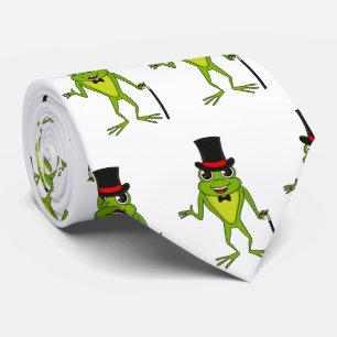Lönsam groda med top hat tecknad slips