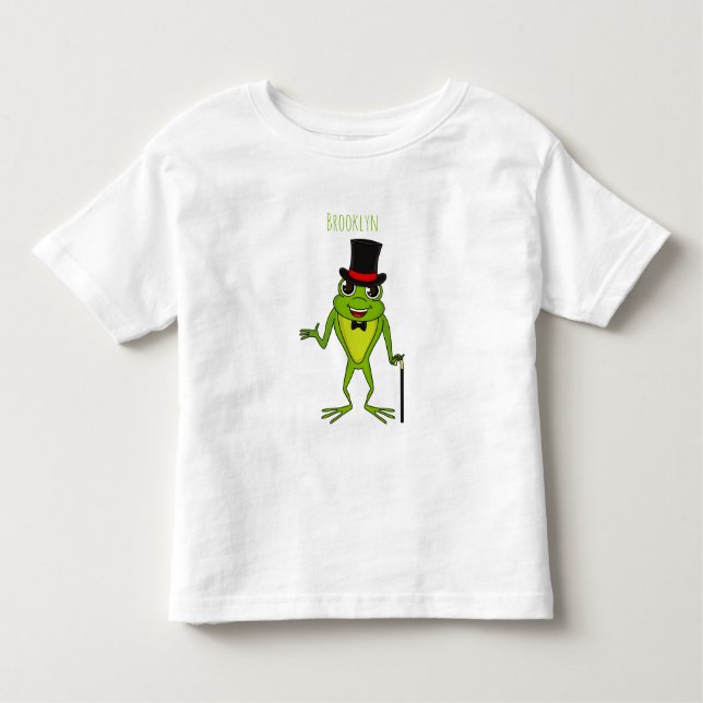 Lönsam groda med top hat tecknad t shirt (Framsida)