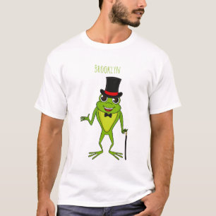 Lönsam groda med top hat tecknad t shirt