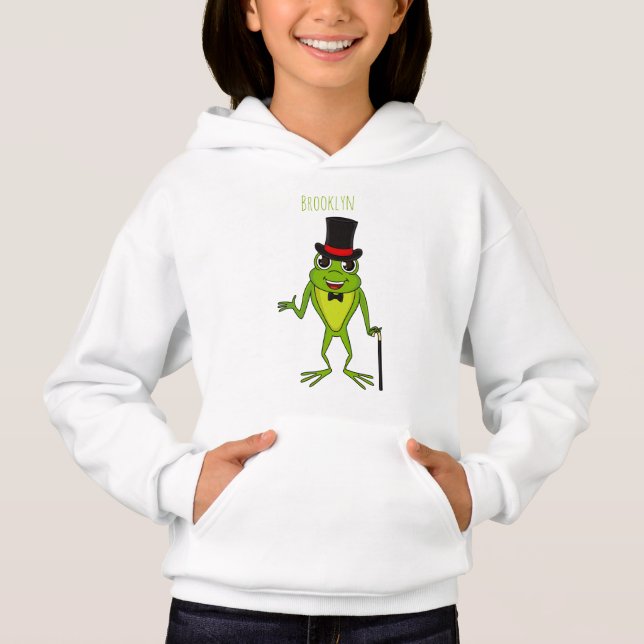 Lönsam groda med top hat tecknad t shirt (Framsida)