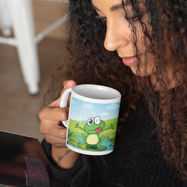 Lönsam groda med Tunga ut Kaffemugg (Skapare uppladdad)