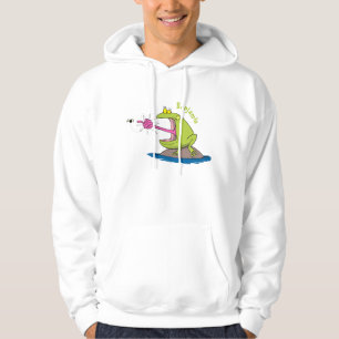 Lönsam groda och fluggroda tecknad hoodie