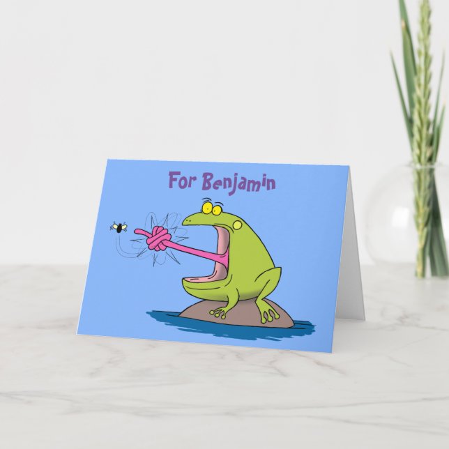 Lönsam groda och fluggroda tecknad kort (Framsida)