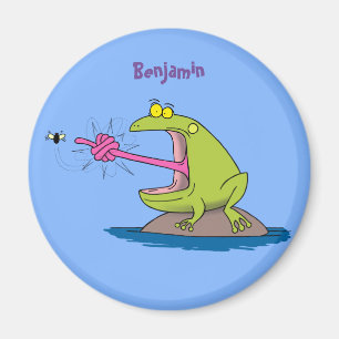 Lönsam groda och fluggroda tecknad magnet