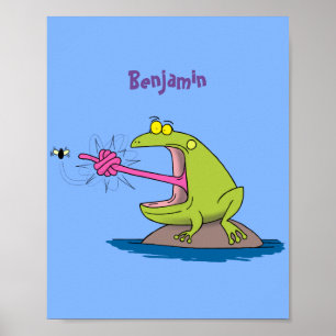 Lönsam groda och fluggroda tecknad poster