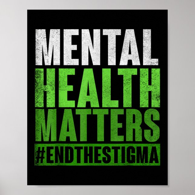 Lönsam Grönt Mental Health S Awareness Avslutar mö Poster (Framsidan)