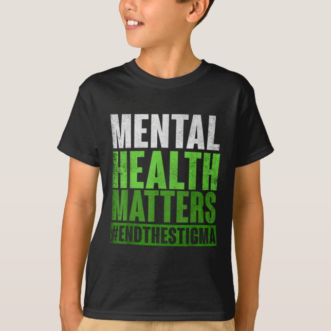 Lönsam Grönt Mental Health S Awareness Avslutar mö T Shirt (Framsida)