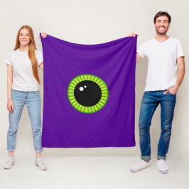 Lönsam Grönt och Lila Monster Eyeball Fleecefilt