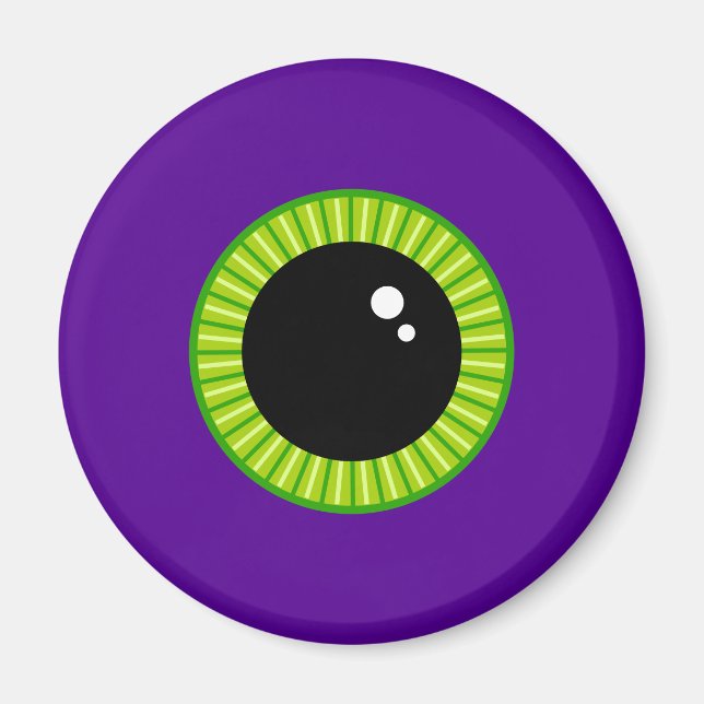Lönsam Grönt och Lila Monster Eyeball Magnet (Framsidan)
