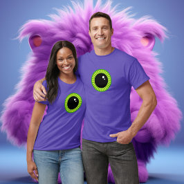 Lönsam Grönt och Lila Monster Eyeball T Shirt