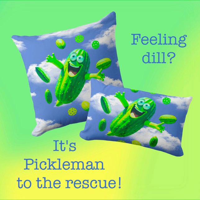 Lönsam Grönt Pickleman i Himmel Kudde (Fun pillows for the kiddos or the young at heart!)