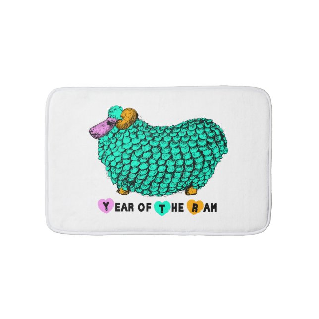 Lönsam Grönt Ram kinesisk år Zodiac Bath Mat Badrumsmatta (Framsidan)