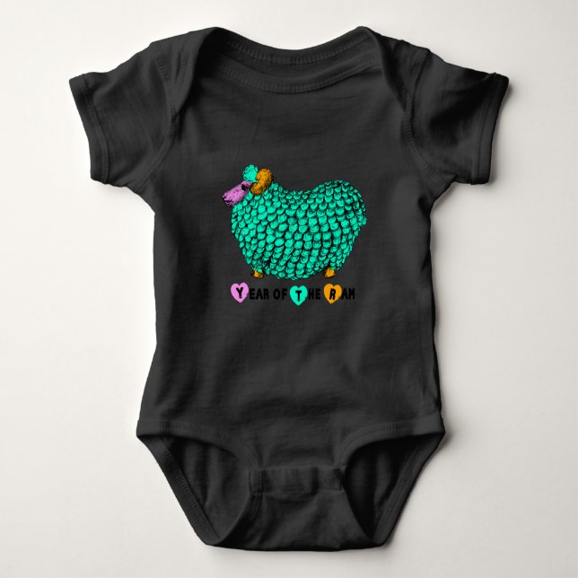 Lönsam Grönt Ram Kinesisk nyårshämtning Zodiac Bab T Shirt (Framsida)