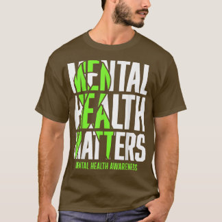 Lönsam Grönt Ribon Mental Health Awareness Month T Shirt