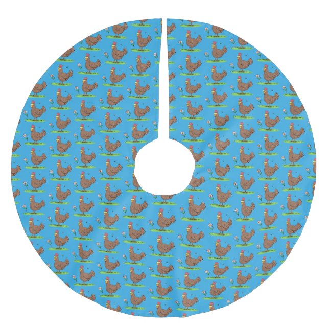 Lönsam grumlig tecknad för kyckling julgransmatta borstad polyester (Framsidan)