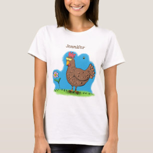 Lönsam grumlig tecknad för kyckling t shirt