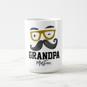 Lönsam gult och mustasch Anpassningsbar Grandpa Kaffemugg