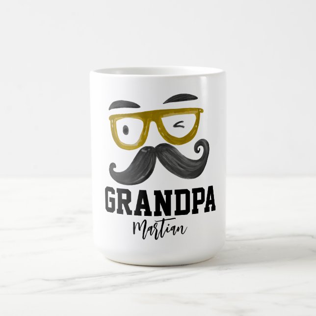Lönsam gult och mustasch Anpassningsbar Grandpa Kaffemugg (Center)