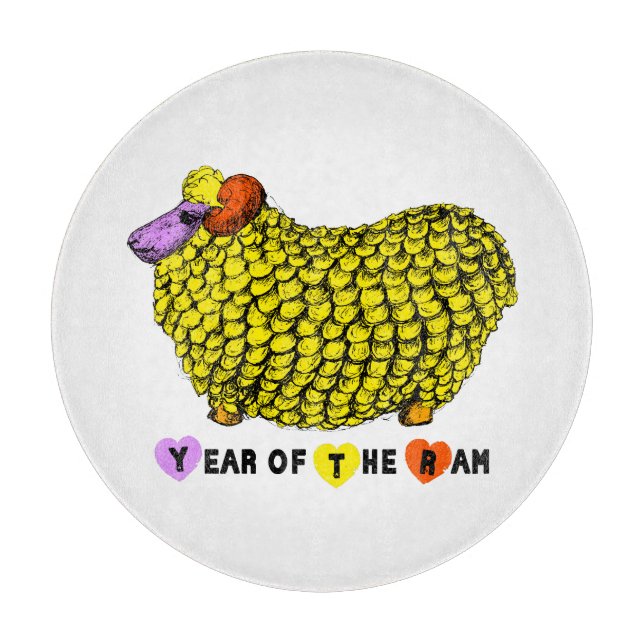 Lönsam Gult Ram China Year Zodiac Birthday cutB (Framsidan)