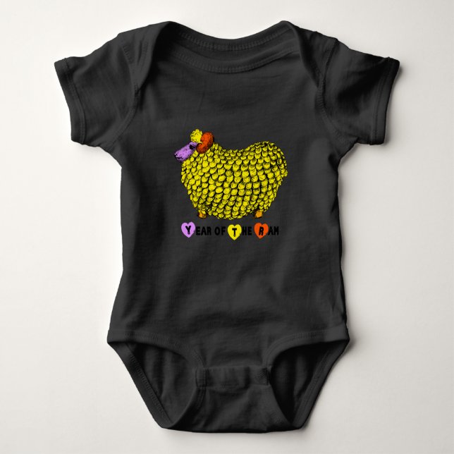 Lönsam Gult Ram Kinesisk nyårshämtning Zodiac Baby Tee (Framsida)