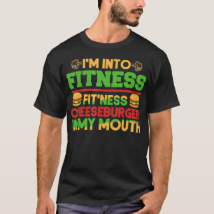 Lönsam Gym Workout Jag är Into Fitness Cheeseburge T Shirt